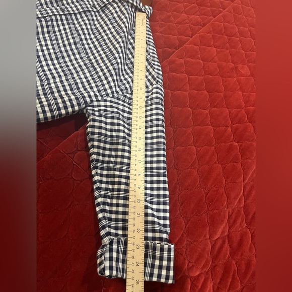 Everlane Women’s Boxy Oxford Button Down Navy White Plaid Medium Picnic Check - Picture 3 of 15